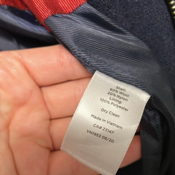 Talbots fabric woven in Italy navy wool zip coat - Picture 5 of 6